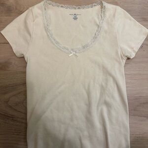 Brandy Melville Cream Tee